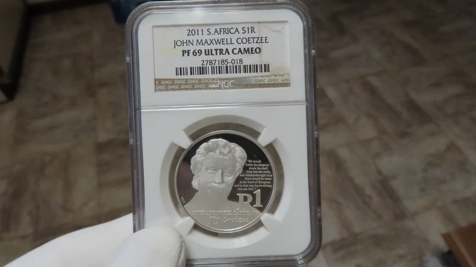 2006 South Africa John Maxwell Coetzee NGC 69 Silver 1 rand african 1300 mintage - Image 3 of 4
