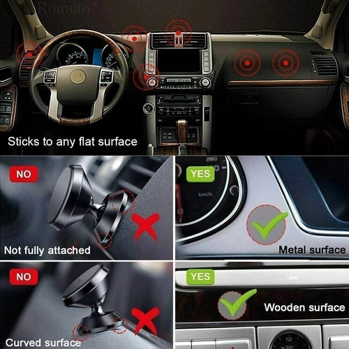 Super Magnetic Car Mount 360 Degree Dashboard Holder For Cell Phone Universal - Picture 7 of 9