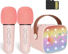 Mini Karaoke Machine for Kids,Portable Bluetooth Speaker with Wireless Microphon