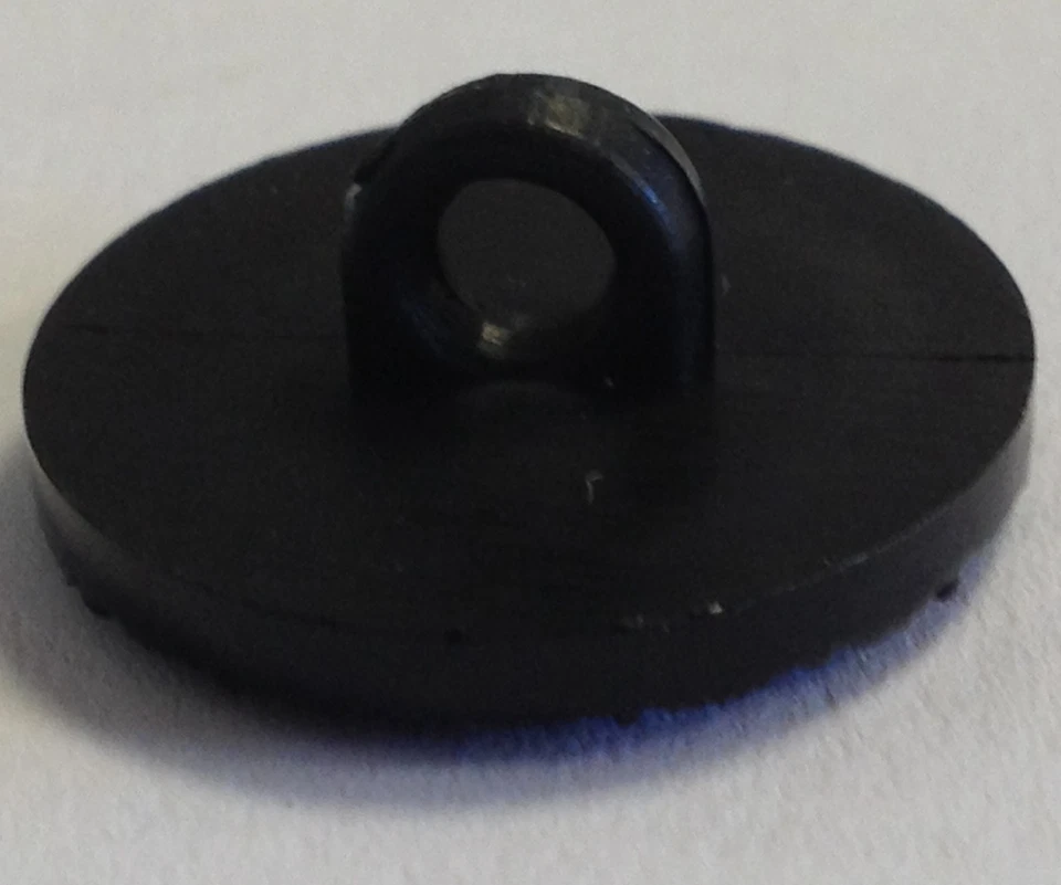 Black shank buttons Poppy Centres 15mm/18mm Pack sizes 10/20/50/100/500 - Image 2 of 4