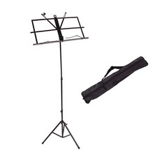 US Handy Portable Foldable Adjustable Folding Music Stand Tripod with Bag Black