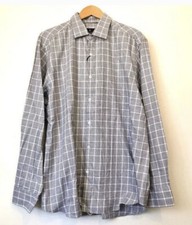 NWT HART SCHAFFNER MARX XL Mens Grey/Cream Glenn Plaid Houndstooth Button Up 89