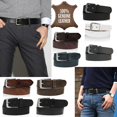Glamexx24 Leder Herren Gürtel Jeansgürtel echt Ledergürtel 4 cm Breit Anzuggürte