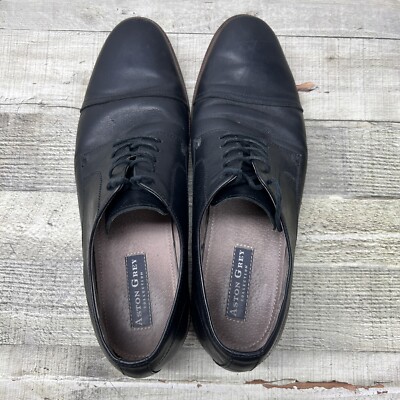 aston grey black dress shoes ASTON black oxford shoes main image 1