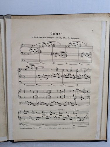 Antique Bound 1800's Sheet Music Josef Rheinberger OP 137 fur Orgel Concert Book - Picture 7 of 11