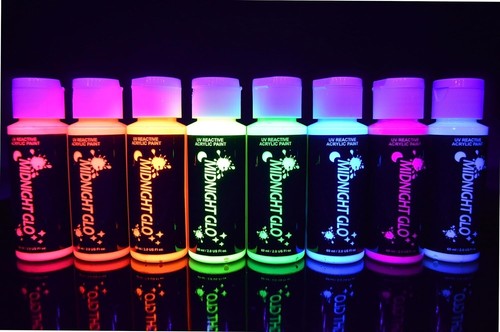8-Pack Non-Toxic Acrylic Paint Set - Bright Fluorescent Colors for Art Projects - Picture 3 of 8