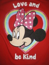Girls Disney Minnie Mouse Shirt Size XS 4/5 NEW Love  Be Kind