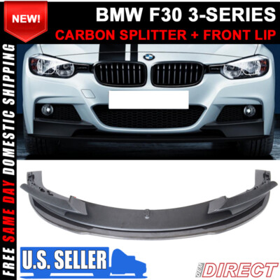 For BMW F30 3 Series Carbon Splitter + Performance Style Lip M Sport Bumper Only