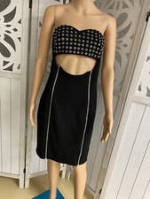 Fashion Nova Black Steampunk Open Midriff Dress Size Large Grommets