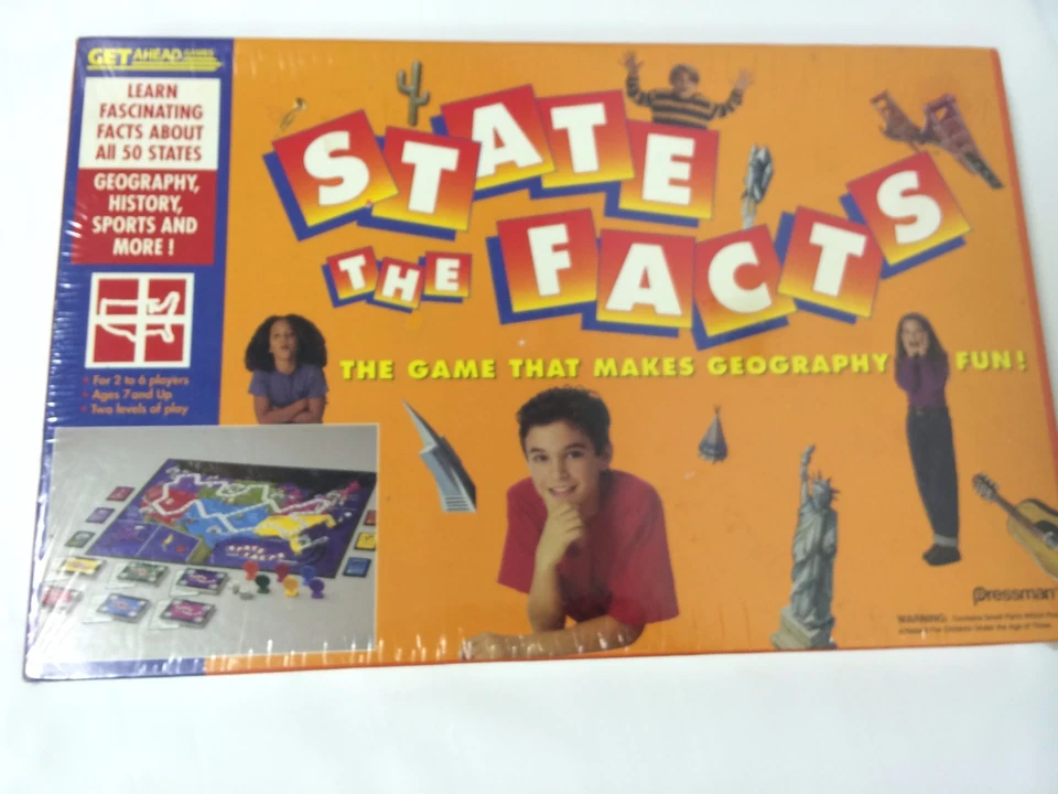 State the Facts Learning board game by Pressman Toy Factory Sealed Vintage 1993 - Image 2 of 3
