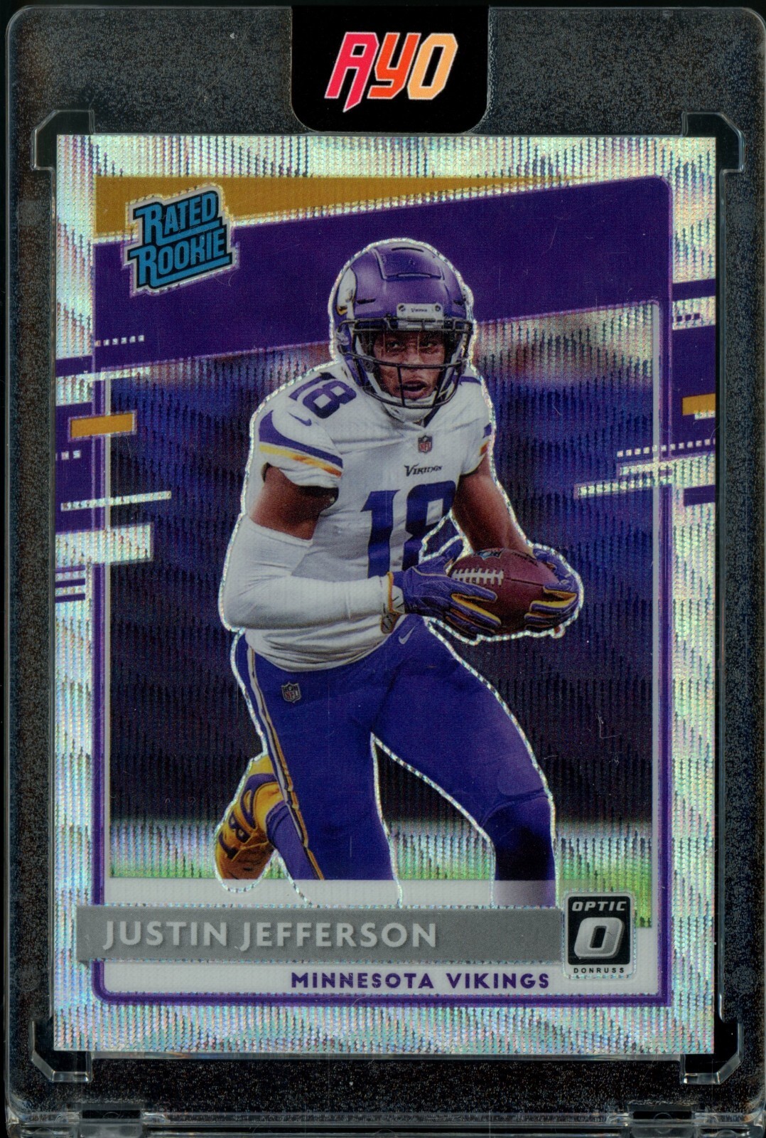 2020 Panini Donruss Optic #163 Justin Jefferson Silver Wave Rated Rookie RC /199