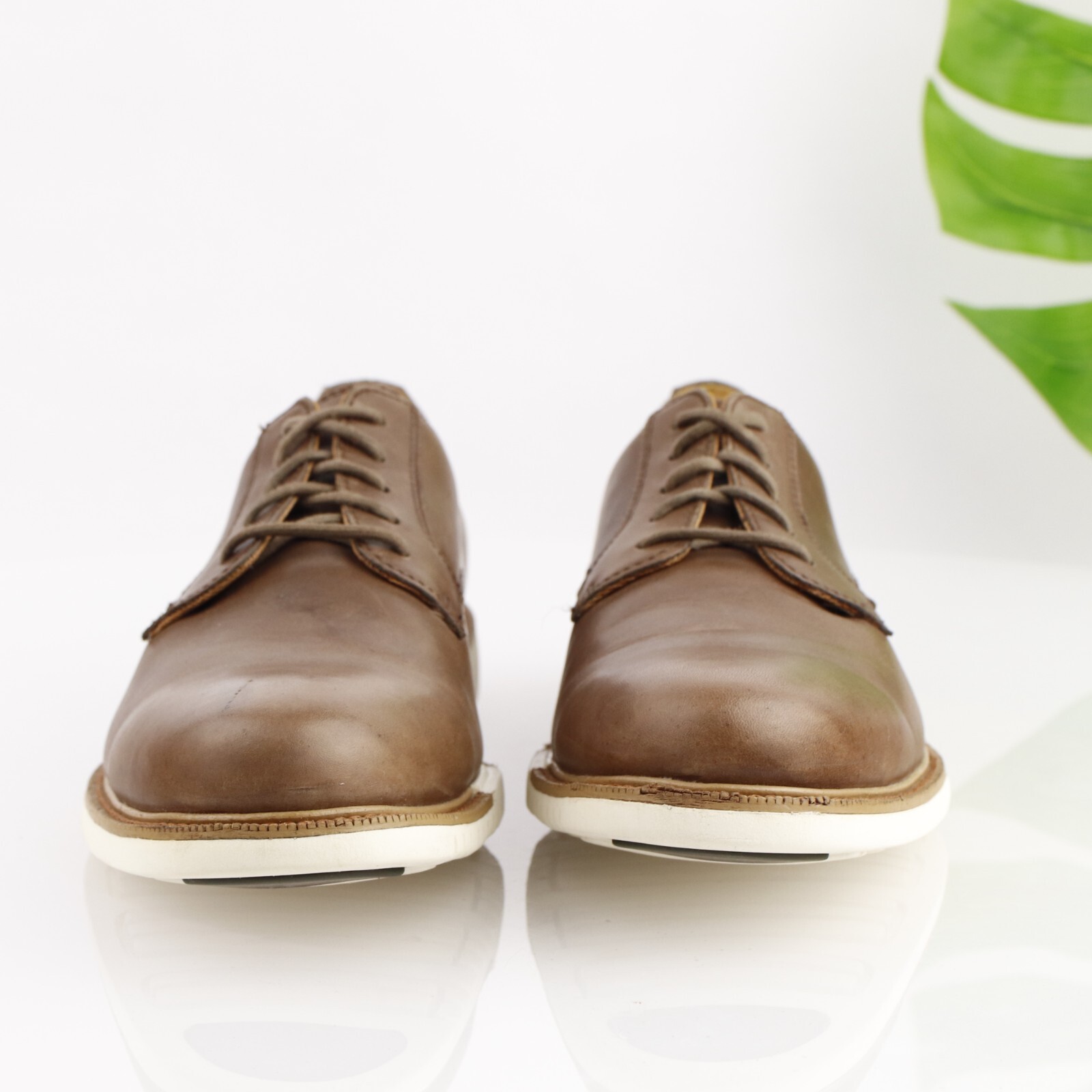 SAOLA Scarpa elegante Cole Haan uomo Great Jones Oxford taglia 9 5 M marrone bianco punta liscia