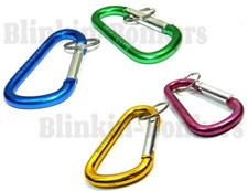 4 Pc Carabiner Spring Link Camping Outdoor Keyring Travel Clip Snap Hook Set Uk