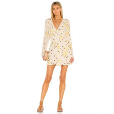 Free People Women's Date Night Mini Dress Sunshine Size Large ruched