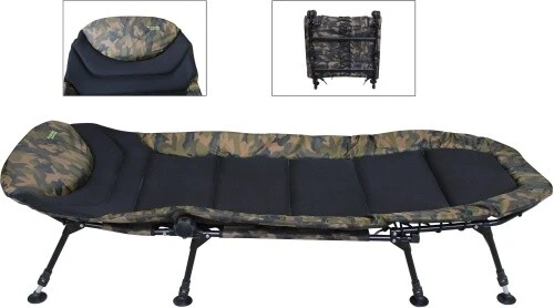 MK-ANGELSPORT - GÜNSTIGE SCHIRMZELTE UND BROLLY`S Angelliege MK 5 Seasons Camou Pro Deluxe 8-Bein Karpfenliege