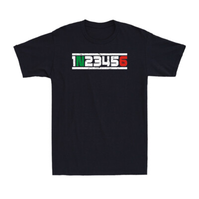 Motorcycle 1 N 2 3 4 5 6 Gears Biker Gift Motorbike Rider Bike Men's T-Shirt