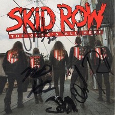 FULL BAND 4 AUTOS! Skid Row THE GANG'S ALL HERE Signed Photo CD Cover Insert PSA
