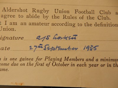 ANTHONY J S CROCKETT -- Was hat er im 2. Weltkrieg gemacht ? - ALDERSHOT RUGBY -