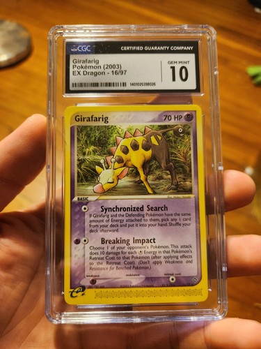 (POP 20) CGC 10 GEM MINT Girafarig 16/97 EX Dragon 2003 Pokemon Card - Picture 2 of 4