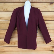 Worthington Blazer Jacket Womens Size XXL Maroon Shoulder Pads Business NWT 120