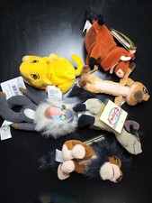 Disney Store Lion King Bean Bag Lot 6" Rafiki Pumbaa Timon Simba Shenzi Scar