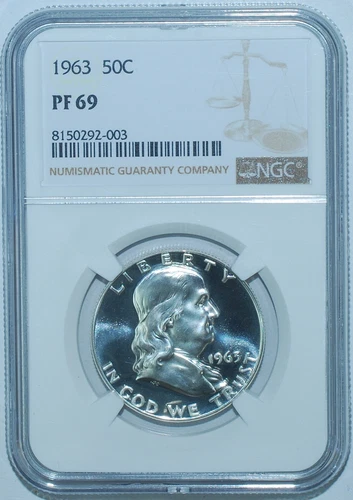 1963 NGC PR69 Proof Strike Franklin Half Dollar