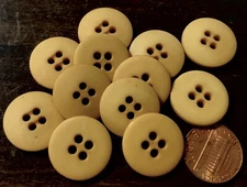 12 Matte Dull Golden Brown Plastic Sew-through 4-hole Buttons 3/4" 19MM 3710