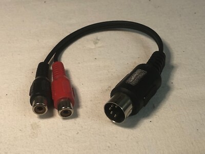 DIN-Audio-Adapter 5-pol-DIN-Stecker auf  2 RCA /Cinch Kupplungen