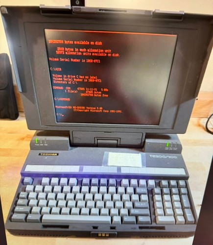 Rzadki vintage laptop Toshiba T5200/100 MS DOS 5.0 1991 - zły odczyt FDD - Zdjęcie 2 z 17