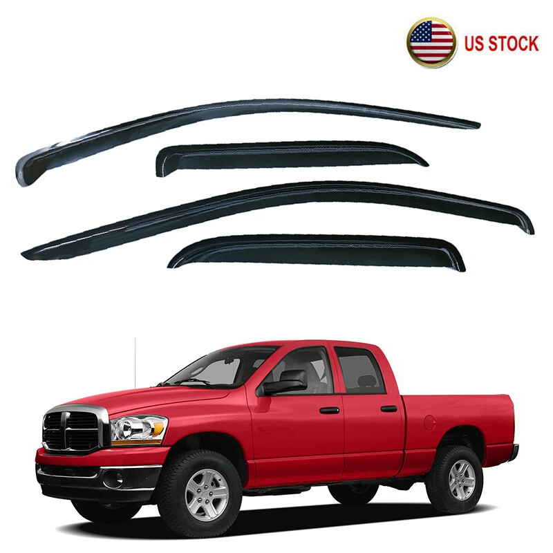 4X Window Visor Sun Rain Guards Vent For Dodge Ram 2500 3500 Quad Cab 2003-2009 Foto 2 de 4