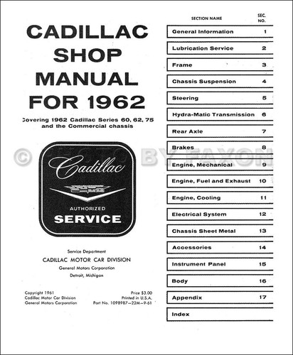 1970 Cadillac Repair Shop Manual | Eldorado Deville Fleetwood Calais 60 Special Faxon