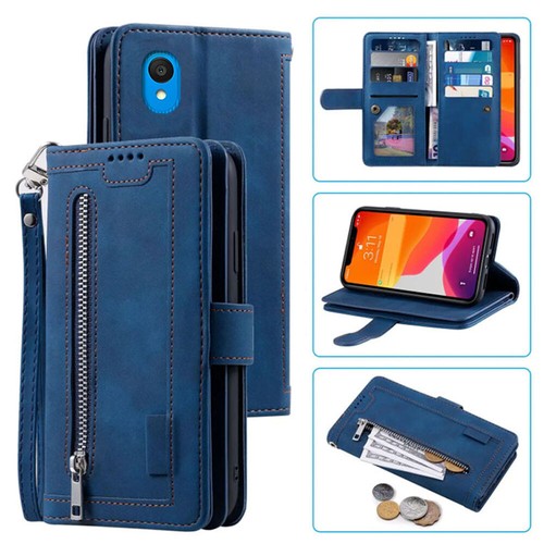 Alcatel 1 2021 Wallet Case,Leather Zipper Magnetic Flip Card For Alcatel 1 2019 - Picture 6 of 26