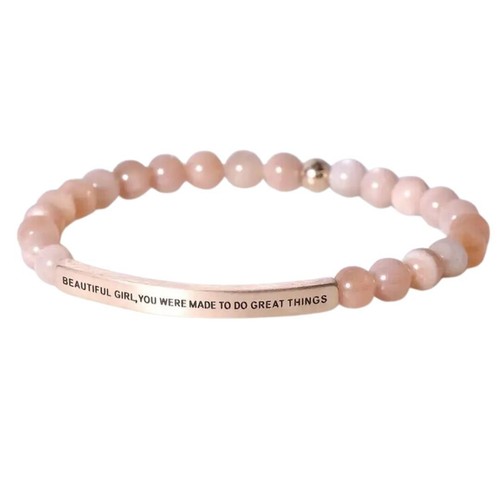 "Beautiful Girl, You Were Made To Do Great Things" Beaded Bracelet