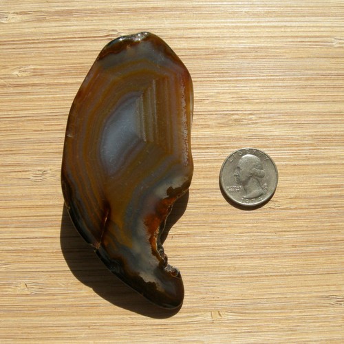 Achat Geode Scheibenschliff poliert Display Stein braun Kristall fein grau Banderole - Bild 2 von 7