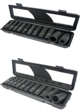 24pcs SAE & MM (Metric) 1/2" Drive 6pt.  Air Deep Impact Sockets Set