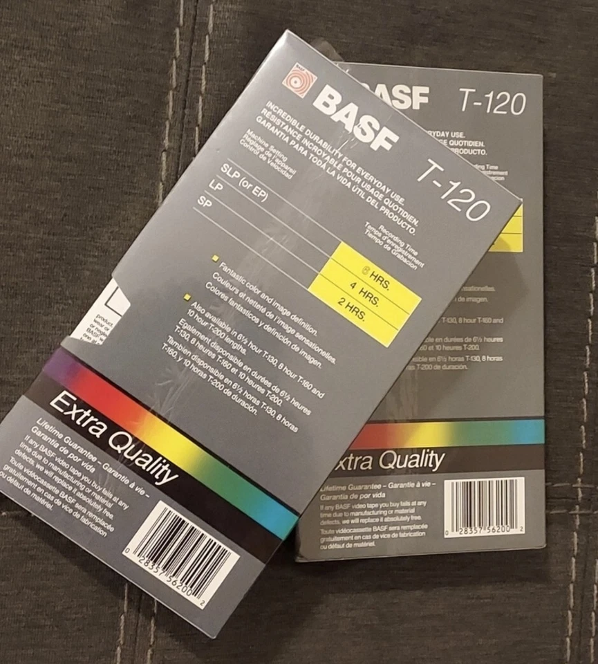 Blank VHS Tapes Set Of 2 BASF, High Quality For Recording New & Sealed - Image 2 of 2
