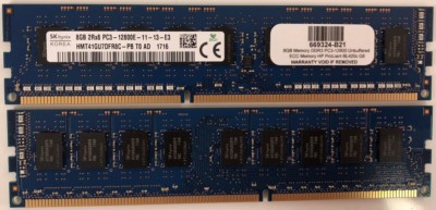 HP 8GB PC3-12800E 2RX8 DDR3 1600Mhz ProLiant Server Memory 669239-081 669324-B21