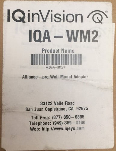 Vicon IQinVision Dome Camera Wall Mount IQA-WM2 Alliance-mx(without the camera) - Picture 2 of 2
