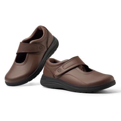 FitVille Womens Wide Fit Dress Shoes Leather Slip on Loafers Casual Mary Jane - Picture 37 of 65