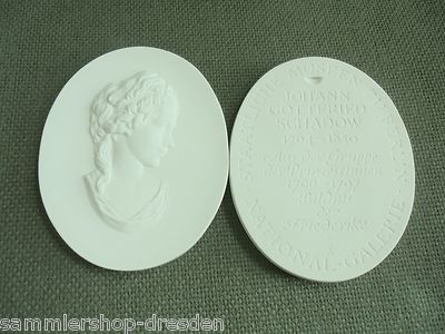 Bildnis der Frederike Porzellan Meissen Meißen Medaille Plakette Schadow J.G