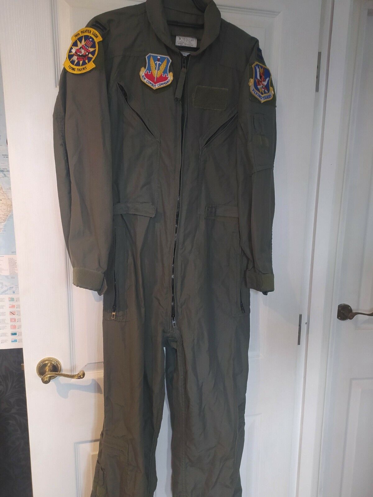 US MILITARY ISSUE COVERALLS 74th FIGHTER SQND FLYING TIGERS AIR COMBAT COMMAND 