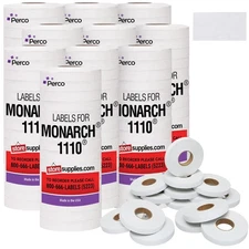Perco White Pricing Labels for Monarch 1110 Price Gun – 10 Sleeves Value Pack...