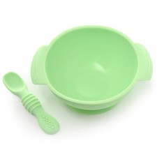 PrimaStella Unbreakable Silicone Non-Slip Bowl and Chew Spoon Set for Babies ...