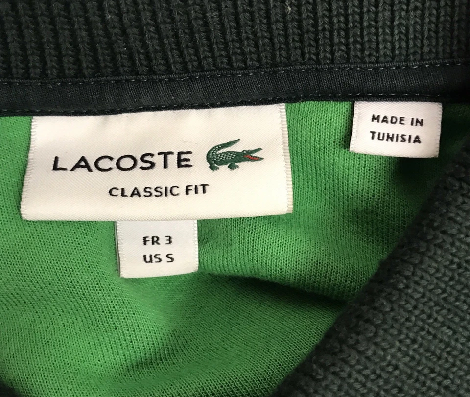Polo masculino Lacoste ajuste clássico monograma jacquard tamanho pequeno EUA - Imagem 4 de 4