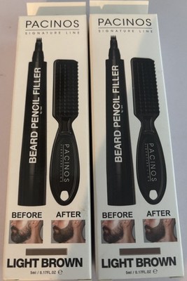 Pacino's Beard Pencil Filler - Water Proof  Light Brown 5ML, 0.17 OZ EACH (2PK)