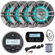 JBL PRV175 Receiver, 4X 6.5" LED Speaker, USB/AUX Mount, Remote, Wire, Antenna