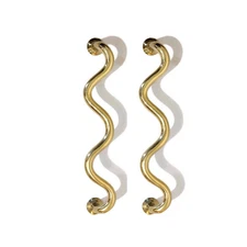 2 medium version grabs WAVY 8 " inch long solid brass zig zag heavy door Pull