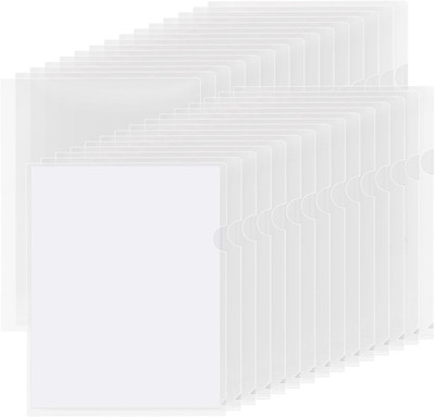 Clear Folders Sleeves Plastic Documents Project Pockets 48 Pack, Fits Letter Siz