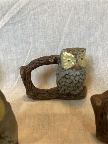 Eule Serviettenringe Halter Keramik 4er Set Herbst Herbst - Bild 4 von 4