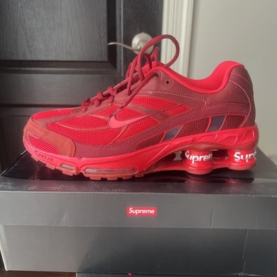 Nike Supreme x Shox Ride 2 SP Men's Speed Red Sneakers Size 9.5 Authentic 